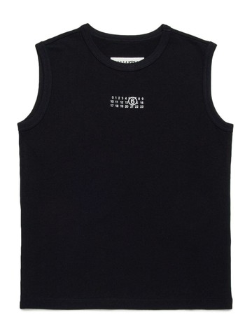 MM6 Maison Margiela Kids - numeric logo-print tank top - kids - Cotton - 12 yrs - Black