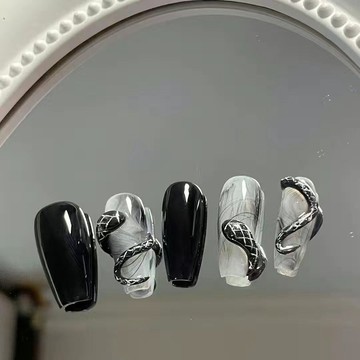 👉台灣出貨 指韻蘭姿手工穿戴甲古風穿戴甲中國風套裝漢元素高級立體小蛇水墨