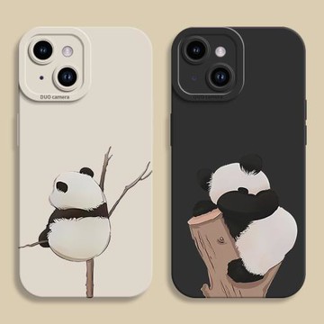 圣鉑適用蘋果15手機殼新款熊貓iphone15promax保護套男女14pro的全包防摔13硅膠12por情侶11高級感plus可愛軟