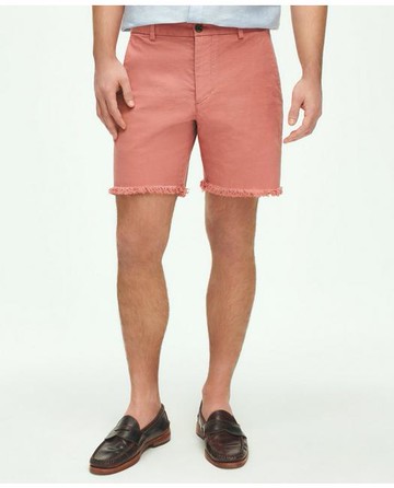 Brooks Brothers Men's 7" Cotton Canvas Cut-Off Shorts | Dark Pink | Size 34