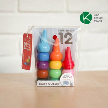 日本 AOZORA BabyColor 兒童安全積木蠟筆 (12色)