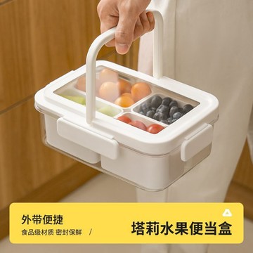 🔥臺灣熱賣🔥輕便水果便當盒小學生外出攜帶上班密封水果盒分格分隔野餐保鮮盒