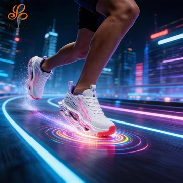 台現6H快發⚡ 專利透氣螢光綁帶跑鞋 真爆軟底親子情侶運動鞋 男女休閒慢跑百搭運動鞋C705