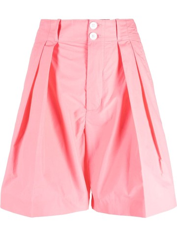 Plan C - high-waisted tailored shorts - women - Cotton/Polyamide/Cotton - 42 - Pink