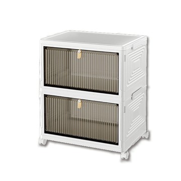 折疊磁吸式鞋盒(附滑輪) 置物鞋盒 收納盒 透明鞋盒 收納鞋盒 置物盒 鞋櫃 收納櫃 防塵 組合鞋櫃