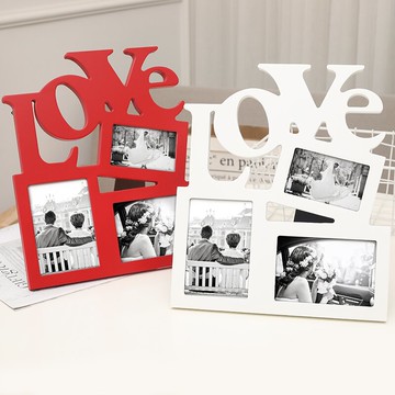 浪漫情侶組合相框6寸7寸5寸婚紗照片框木質烤漆相架擺臺 照片墻