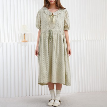 森系大V領背心洋裝121629C