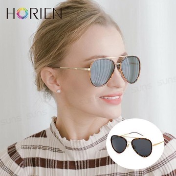 【SUNS】HORIEN海儷恩 玳瑁茶飛行員偏光太陽眼鏡 抗UV(N6518 TD53)