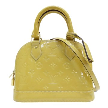 【二手名牌BRAND OFF】LOUIS VUITTON LV 路易威登 黃色 原花 漆皮 Alma BB 兩用包 M90104