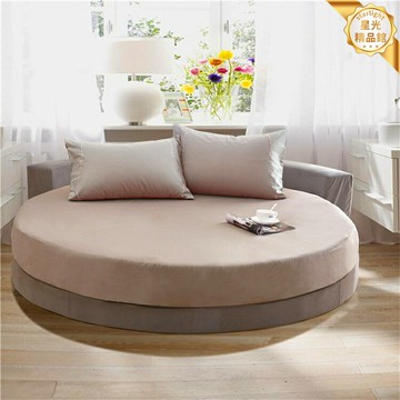 【純棉素色】圓床床笠 床笠 床單 床罩 床墊保護套 防滑固定 全棉加厚 圓形床笠 1.5米1.8米適用 酒店民宿家用