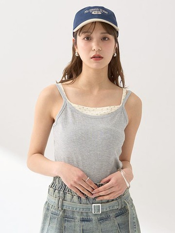 層次感拼接花卉背心/上衣(01000695900) - earth music&ecology