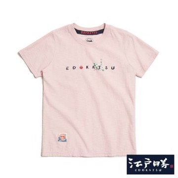 江戶勝 女裝 經典山茶花秀氣短袖T恤-淡粉紅