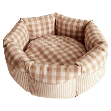 Köflótt 大地無印格紋雙面寵物窩  M(40 x 40 x 16cm)  1個  奶茶色