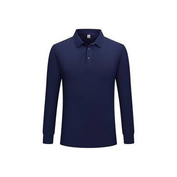 跨境外貿2025秋冬男士時尚色翻領修身休閑長袖簡約新品POLO衫廠家鑫弘-衣錦男裝