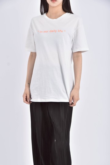 (M) pazzo棉質純棉印花白色短袖上衣