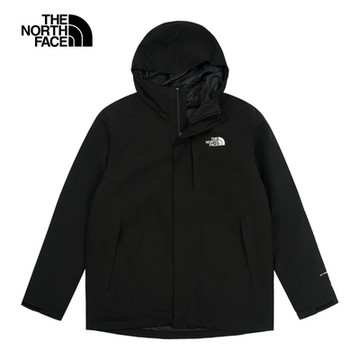 【The North Face 官方旗艦】北面男款黑色防水透氣保暖鋪棉內裡三合一外套｜81RN4H0