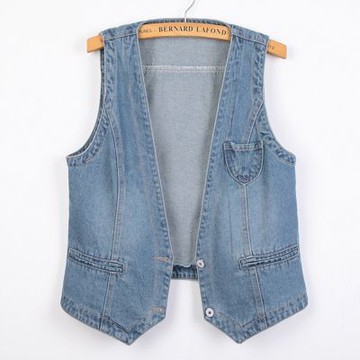 [韓國K.W.]現貨牛仔情迷之夜丹寧百搭背心(新品/小香風/丹寧/背心/雜誌款)