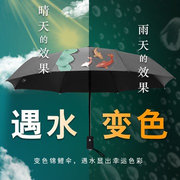 雨傘男遇水變色女學生晴雨兩用遮陽傘全自動折疊防曬太陽傘定制傘