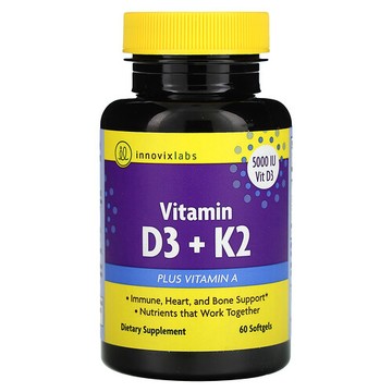 InnovixLabs, 維生素 D3 + K2，60 粒軟膠囊