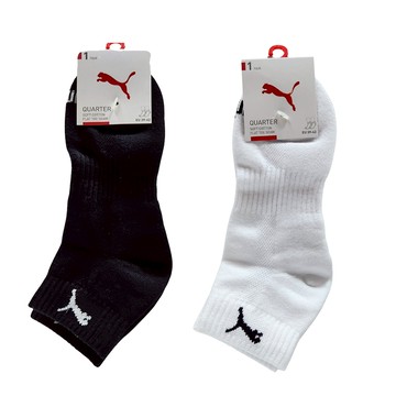 PUMA NOS素色跳豹 Logo厚底短襪 黑白 短襪 運動襪 潮流短襪 厚底襪 襪子 BB0987 【樂買網】