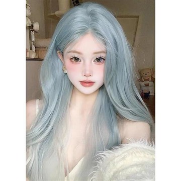 【巴黎精品】現貨+預購 長假髮捲髮整頂假髮-漸層冰藍中分大波浪女假髮a1ji52