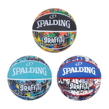 SPALDING 籃球 街頭塗鴉系列 斯伯丁籃球 7號籃球 7號球 室內外用球 橡膠 深溝 耐摩 彩虹 天空藍 藍紅