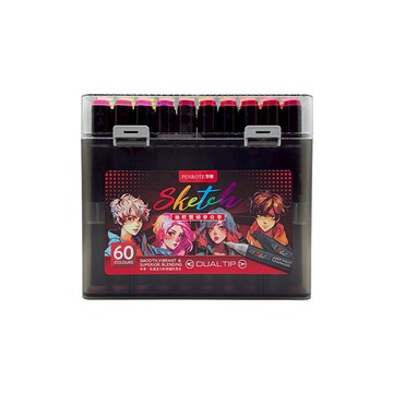 【PENROTE 筆樂】Sketch60色油性雙頭麥克筆