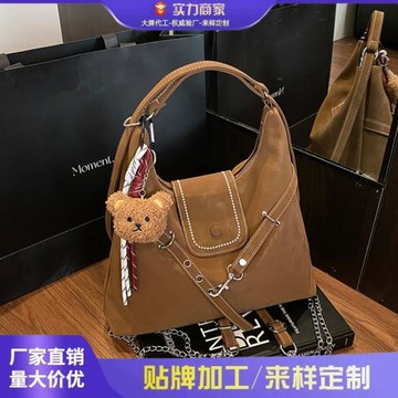 復古通勤托特包女大容量2025新款小眾設計單肩斜挎包輕便雙肩背包