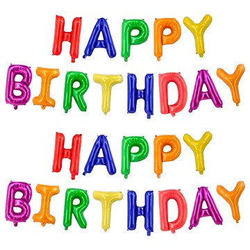 HAPPY BIRTHDAY字母氣球  彩虹  2組