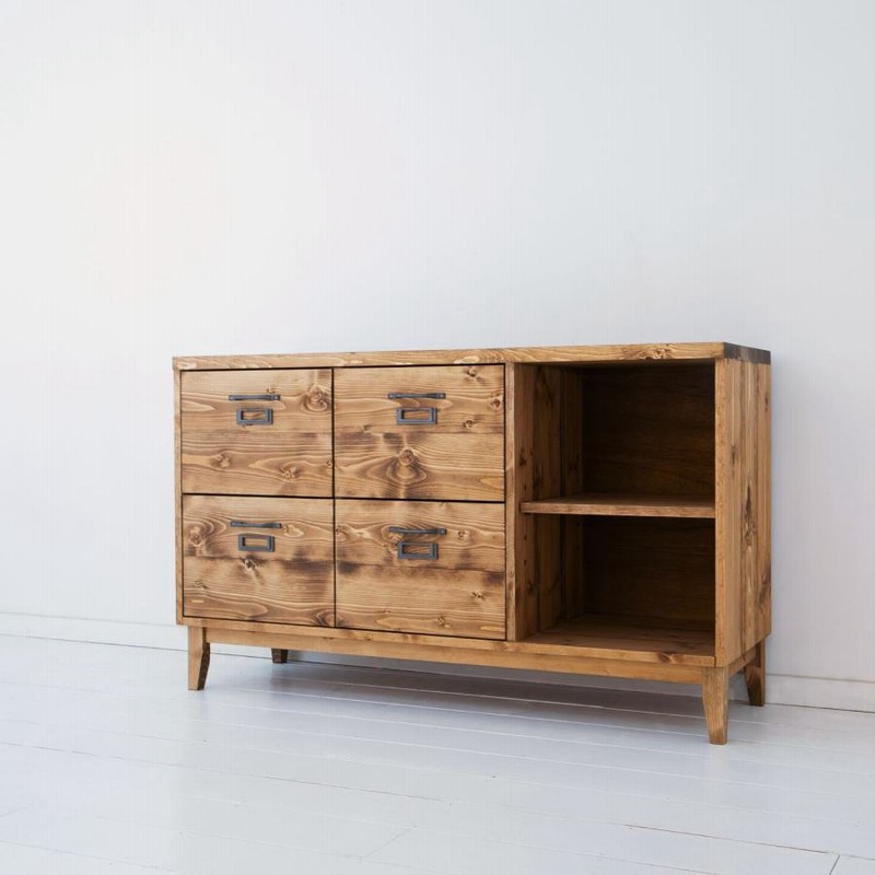 NEALD 無垢カップボード キャビネット ブラウン