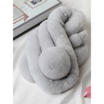 真獺兔毛圍巾女冬季皮草保暖圍脖女士真毛領少女通用加厚韓版脖套