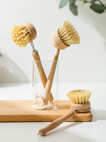 IJARL劍麻刷鍋神器廚房洗鍋刷家用椰棕不沾油不粘鍋櫸木長柄鍋刷