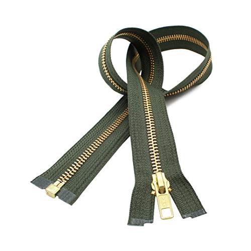19 Medium Weight Jacket Zipper YKK #5 Brass  Separating  567 Olive Green