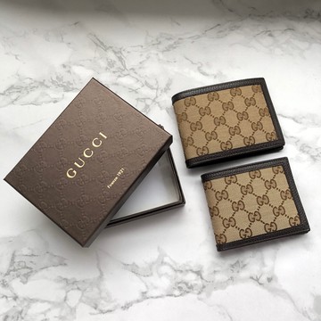 美國百分百【全新真品】GUCCI 皮夾 中短夾 經典款 緹花布 logo 真皮 義大利製 精品配件 男/女 K177