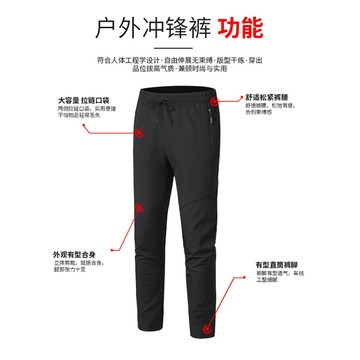 【台灣出貨】秋冬款防潑水衝鋒褲防風防水運動耐磨工作直筒褲修身休閒機能登山褲加絨加厚保暖刷毛防寒透氣寬褲大尺碼長褲