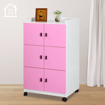 六門塑鋼置物櫃 收納櫃 活動櫃 餐櫃 碗盤櫃 防水塑鋼家具(寬71.5x深47x高119.5公分)【巧沐家具】