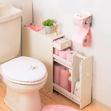 日式衛浴收納架 50 x 16 x 58.5cm  白色  1個