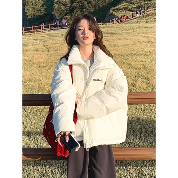 白色羽絨服女冬2024新款學生韓系寬松百搭小個子加厚90白鴨絨外套
