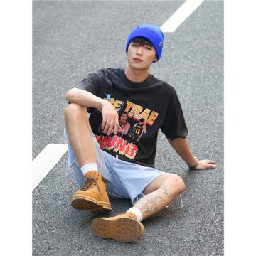 嘻哈特雷楊松復古短袖印花T恤