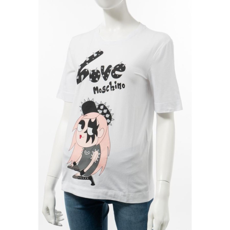 ラブモスキーノ LOVE MOSCHINO Tシャツ 半袖 丸首 クルーネック