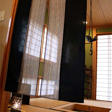 NEXTYLE 日製手作系 鎌倉禪風四開式門簾 棉麻材質 厚實耐用 道地日式風格  170 x 85cm  墨藍