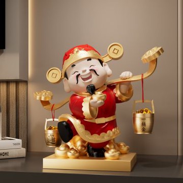 財神爺擺件 開業禮物客廳玄關電視櫃 店鋪收銀臺裝飾品喬遷新居禮物