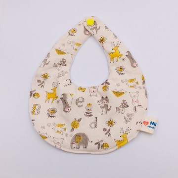 米色動物森林圍兜 二重紗 口水巾  彌月禮