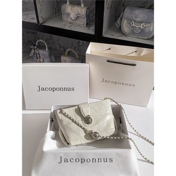 真皮白色鏈條包女夏天新款超火小包包高級感輕奢小眾通勤小香斜挎