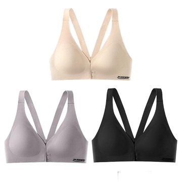 【CS22】前扣式聚攏乳膠杯美背無鋼圈內衣M-XL(3件/入)