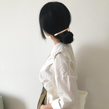 韓國CHIC風精致鍍金拉絲立體彈簧夾發夾1入