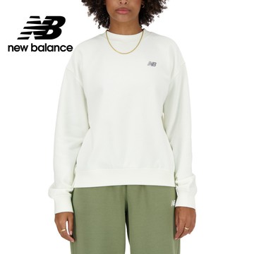 【New Balance】NB 圓領棉質長袖上衣_女性_牙白色_WT41508SST 運動/戶外