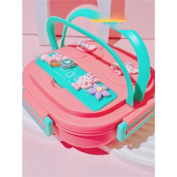 寶寶餐盒餐具注水不銹鋼可愛帶蓋手提輔食碗飯盒防摔兒童防燙餐盤