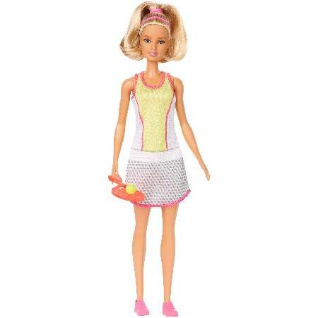 Barbie Blonde Tennis Player Doll with Chic Tennis Outfit, Racket