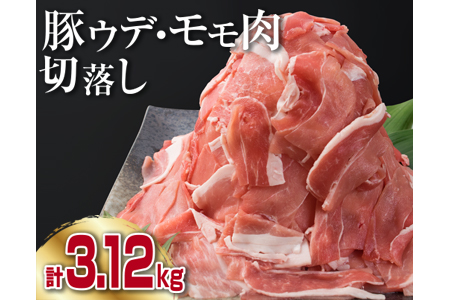 豚肉(ウデ・モモ)切り落としセット(計3.12kg) BB89-23